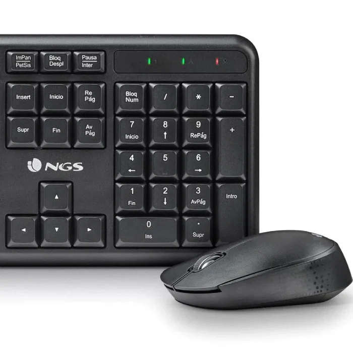 NGS Harmony Kit Teclado y Ratón Inalámbrico Español Negro NGS Harmony Kit Teclado y Ratón Inalámbrico Español Negro